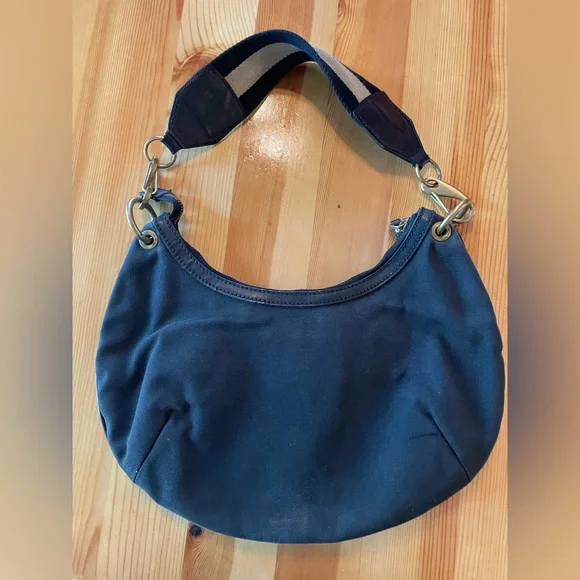 Gucci Half Moon Vintage Black Canvas Shoulder Bag GUC - Picture 3 of 11